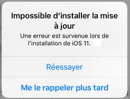 probleme mise a jour iphone ios 11